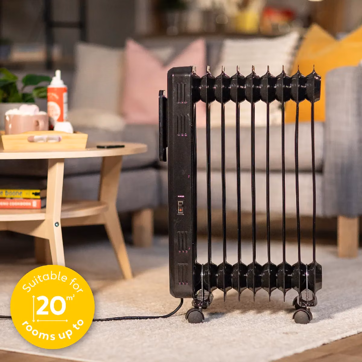 Russell Hobbs 2000W 9 Fin Oil Filled Radiator in Black – 5