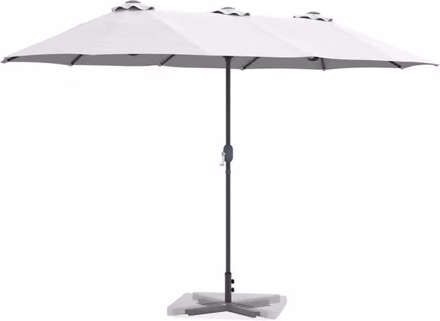 Berkfield Home Modern Garden Parasol in Sand, W/D/H: 380 x 196 x 235 cm – 1
