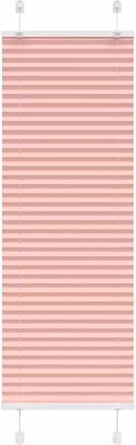 Berkfield Home Single Pleat Pink Polyester Semi-Transparent Cord Blind, W: 40 cm, H: 100 cm