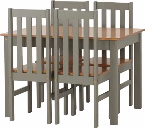 Seconique Ludlow Green and Oak Lacquer Dining Table and 4 Chair Set – 2