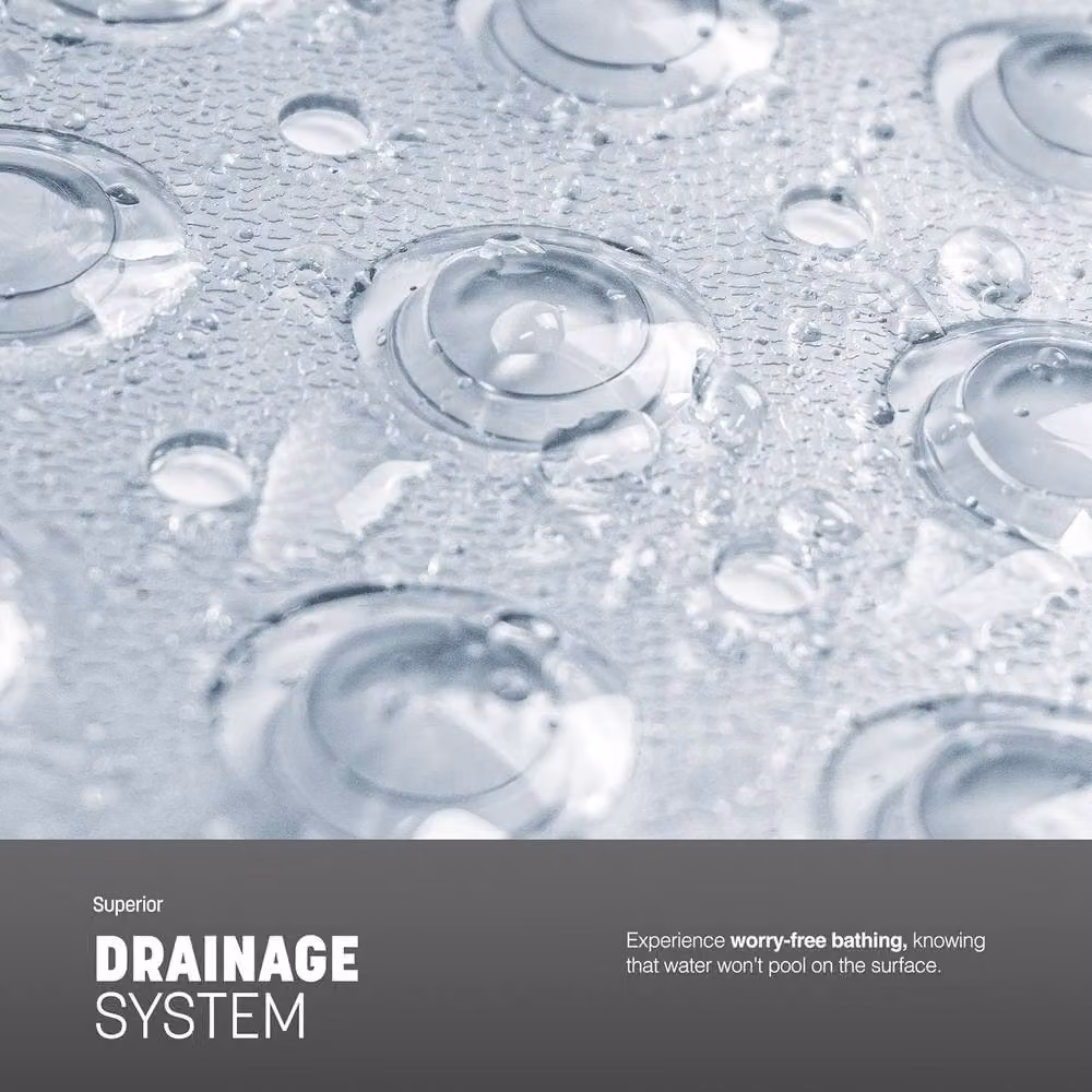Keplin Non-Slip Shower Mat, Antibacterial and Mould Resistant, Transparent, W: 54 cm x D: 54 cm – 4