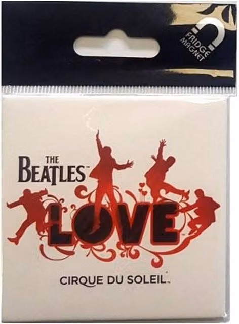 The Beatles Love Logo Square Adhesive Fridge Magnet in White