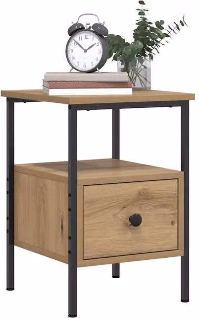 Berkfield Home Artisan Oak Bedside Cabinets, 2 Piece Set in Brown, W/D/H: 34 x 36 x 50 cm – 1