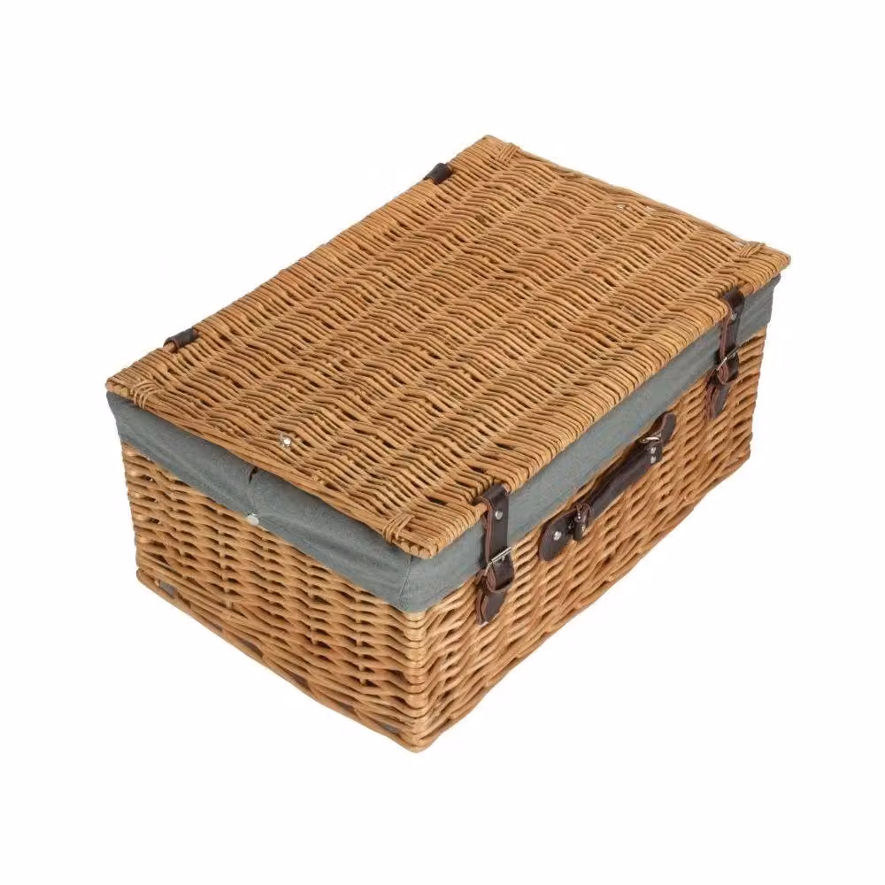 Red Hamper Buff Picnic Basket with Grey Lining, Width: 55 cm – 2