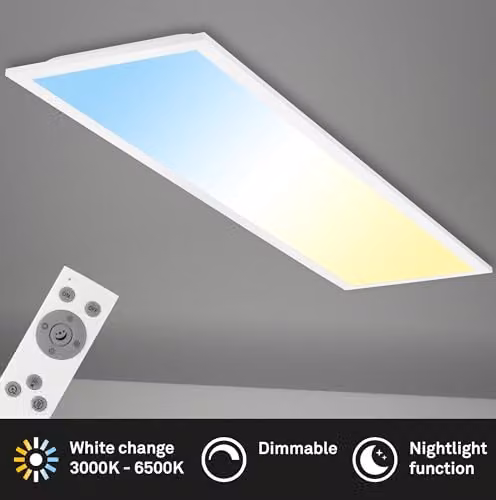 Briloner Dimmable LED Ceiling Panel Light with Remote Control, 24W, 2600 Lumens, CCT Adjustable, W/D/H: 25 x 25 x 6.1 cm – 3