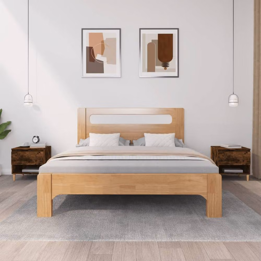 Berkfield Home Elegant Bedside Tables, 2 Piece Set, Smoked Oak Brown, W/D/H: 50 x 46 x 50 cm – 1