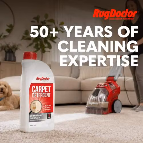Rug Doctor Carpet Detergent with SpotBlok, 1.1 l 4-in-1 Carpet Cleaner Solution for Cleaning, Rejuvenating, Deodorising and Protecting – 6