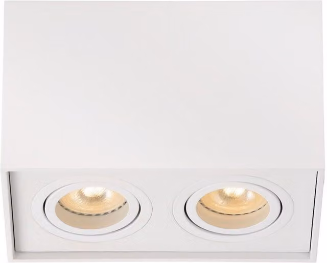 Lucide Modern Square Surface Mounted Ceiling Spotlight in White