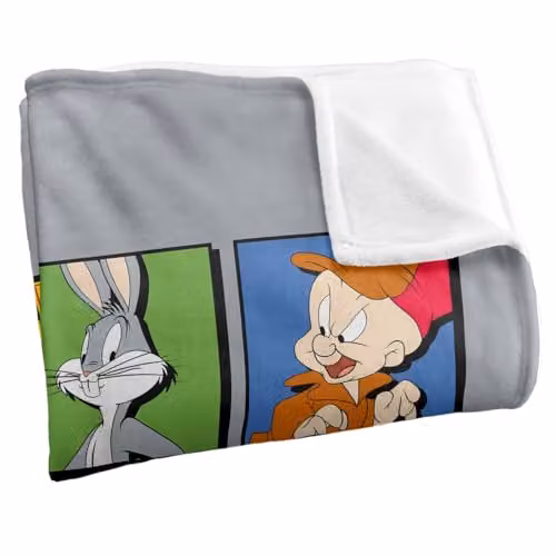 Warner Bros. Looney Tunes Square Portraits Super Soft Fleece Throw Blanket, Multicolour, W: 91.44 cm x L: 147 cm – 2