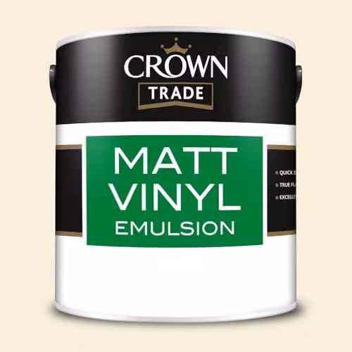 Crown Trade Matt Vinyl Dispersion Paint in Soft Linen, 2.5 l – 2