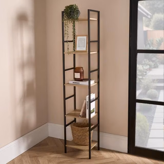 OHS 5 Tier Modern Shelving Unit Storage Organiser in Black – 1