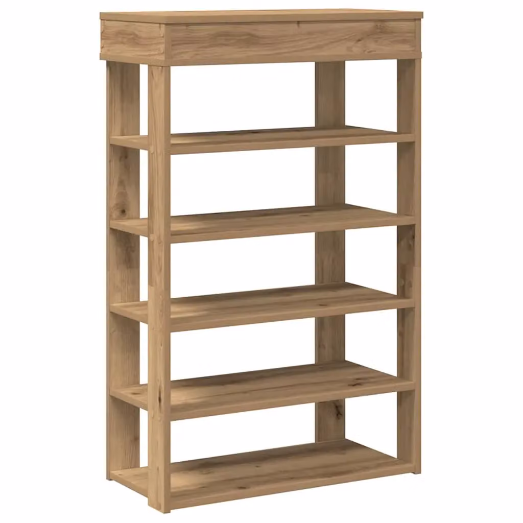 Berkfield Home Artisan Oak Shoe Rack in Brown, W/D/H: 60 x 30 x 98 cm – 2