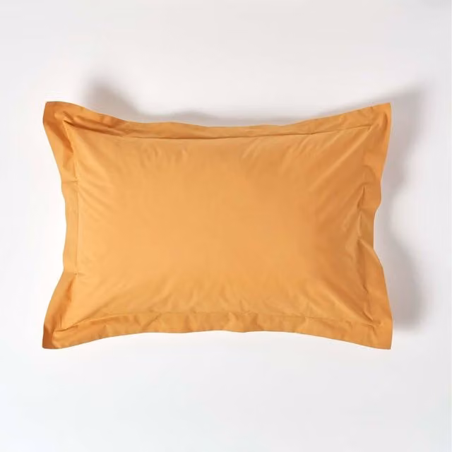 Homescapes Yellow Egyptian Cotton Oxford Pillowcase, 200 Thread Count Percale
