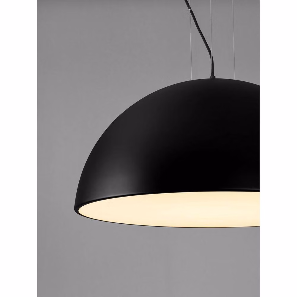 Netlighting Tholos Dome Pendant Light in Sandy Black and Matt White, Diameter: 70 cm, E27, 3x12W – 4