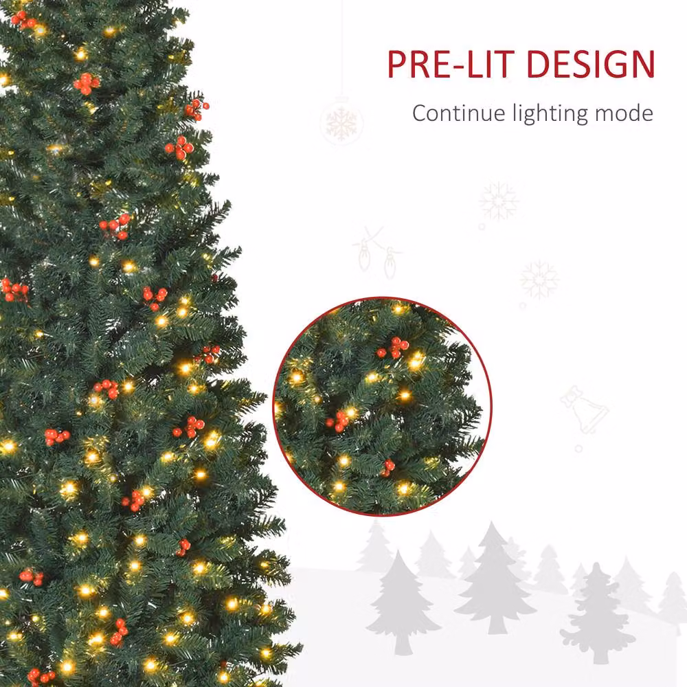 STILVORA 6ft Artificial Christmas Tree with LED Lights in Green – 5