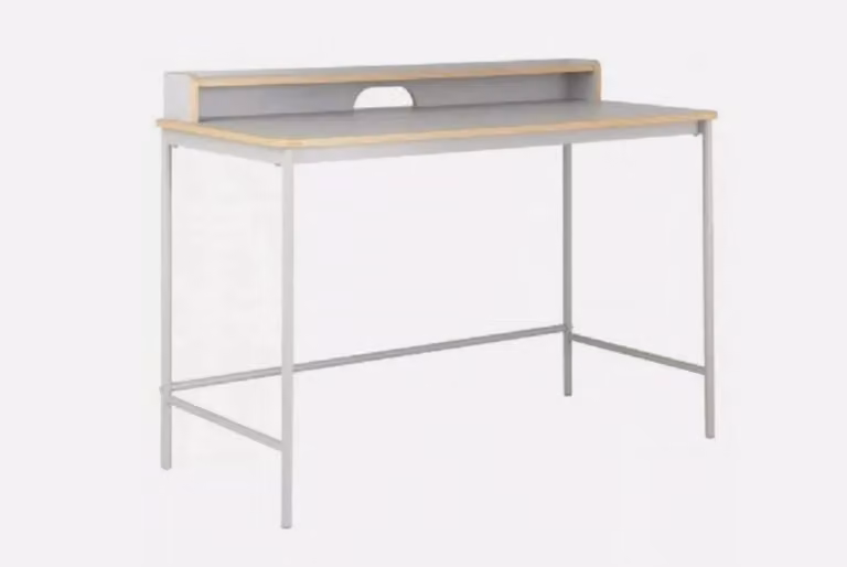 Minimalist White Plywood Edge Effect Writing Desk for Home Office