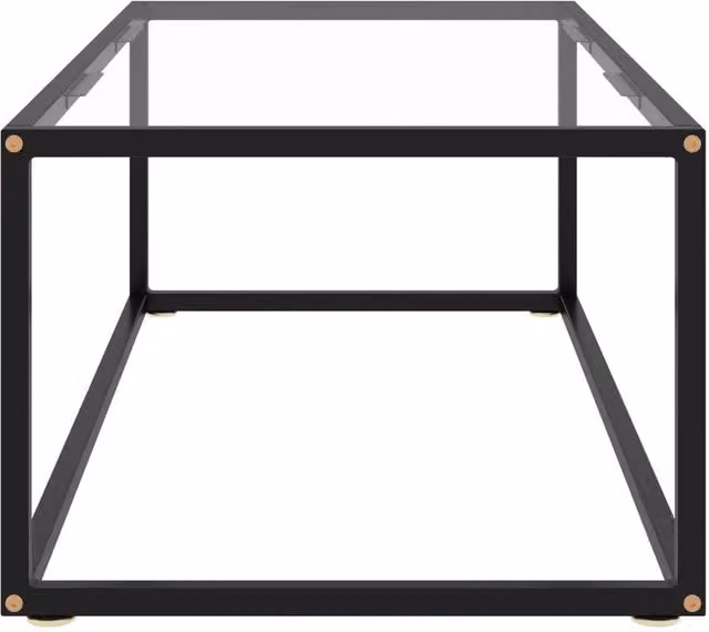 Berkfield Home Modern Rectangular Coffee Table in Black with Transparent Tempered Glass, W/D/H: 100 x 50 x 35 cm – 1