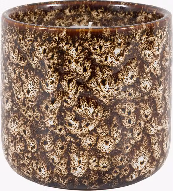 Perch & Parrow Zera Brown Ceramic Reactive Glaze Round Tabletop Candle