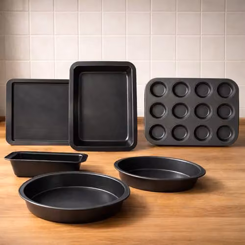 Carter & Clay 6 Piece Non-Stick Steel Baking Set in Grey and Black – 3