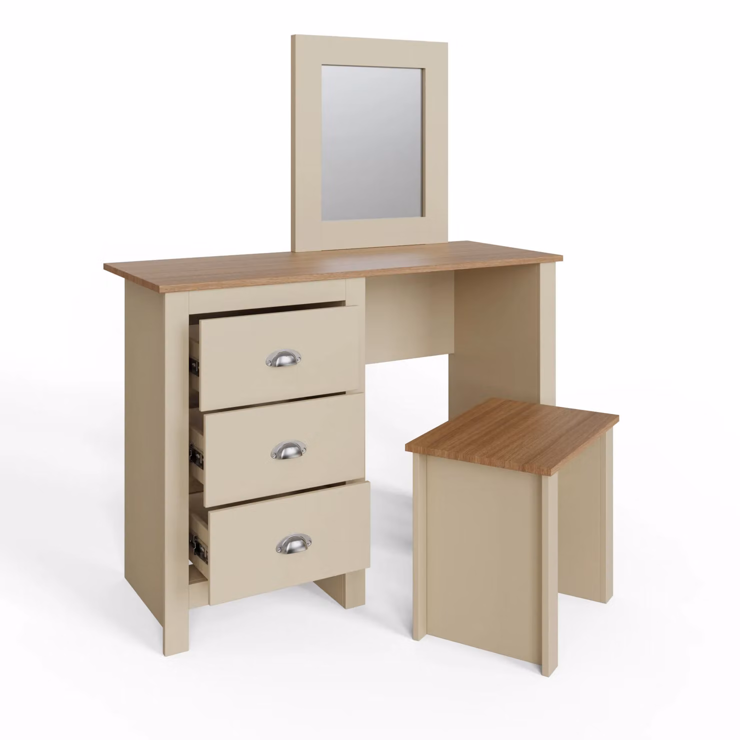 GFW Lancaster Oak and Lacquered Wood Dressing Table Set – 2