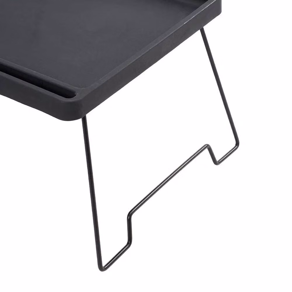 SPETLEK Black Folding Legs Bed Sofa and Desk Tray Table with Metal Sled Base – 3