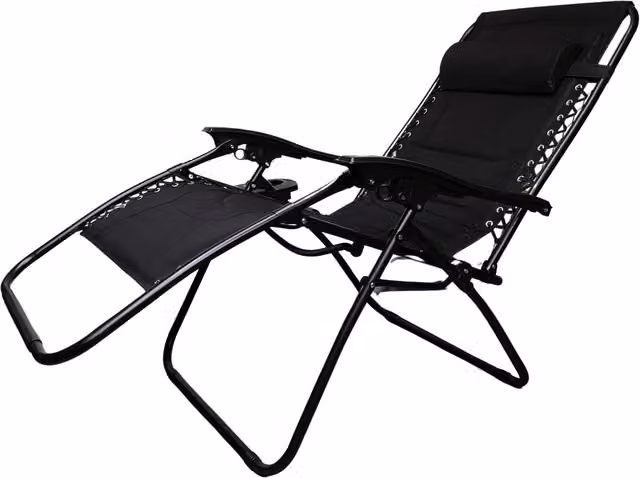 Samuel Alexander Luxury Padded Zero Gravity Chair Lounger in Black