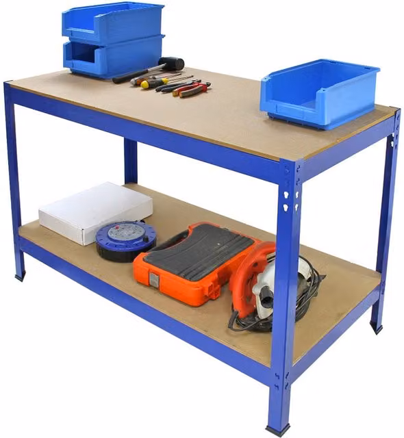 Monstershop Q-Rax Height Adjustable Workbench in Blue, W/D/H: 120 x 60 x 90 cm