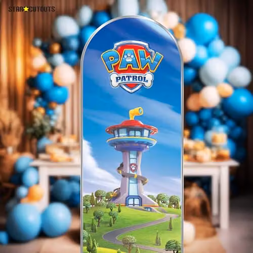 Star Cutouts Paw Patrol Tower and Logo Backdrop Cardboard Cutout, Multicolour, Height: 185 cm – 3