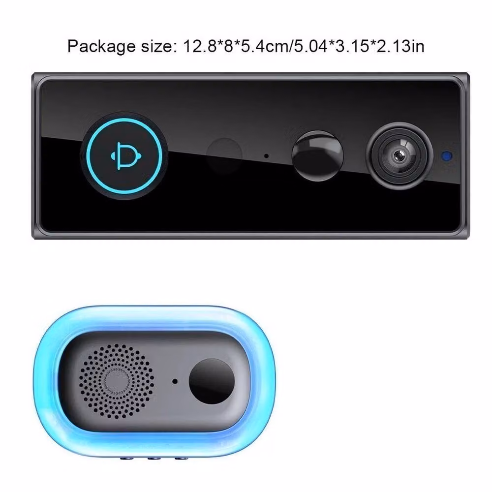 EONLION Smart Video Doorbell Security Camera in Black – 3