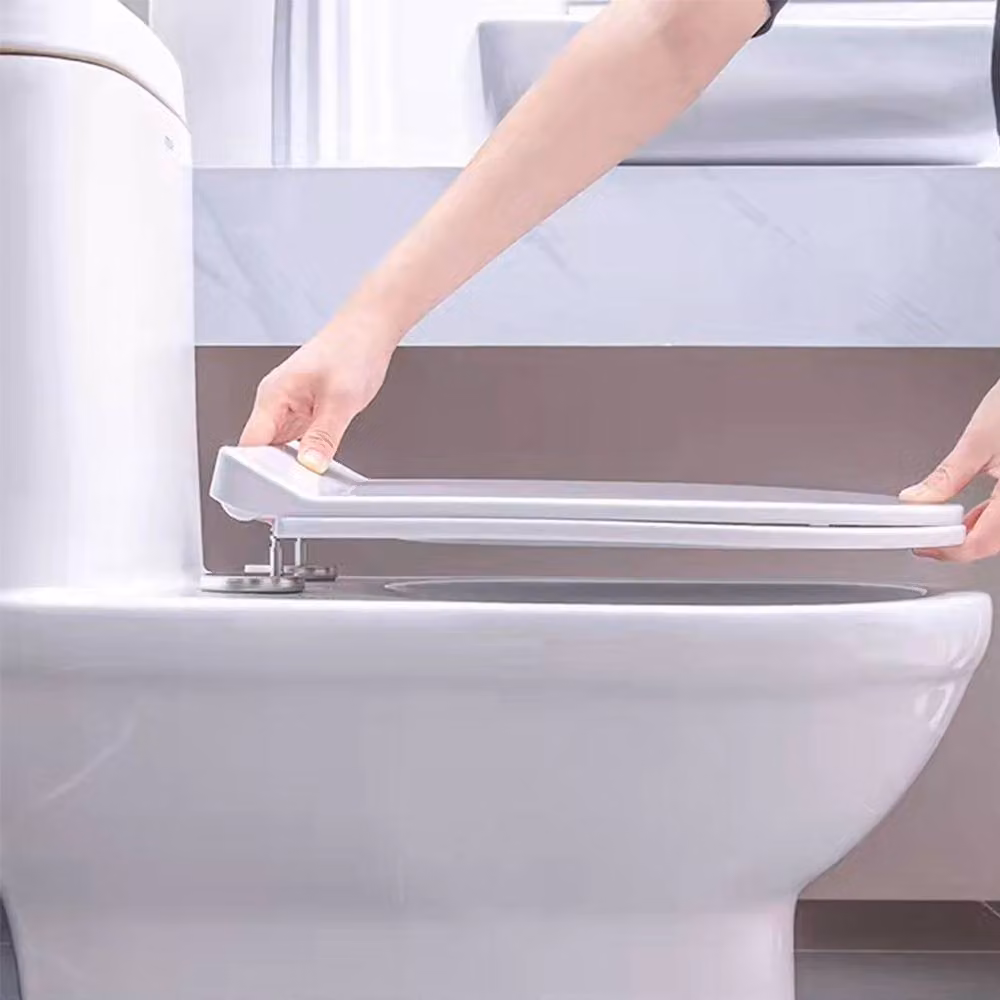 Kelvenix White Oval Anti-Slam Universal Heavy Duty Toilet Seat Hinges – 5