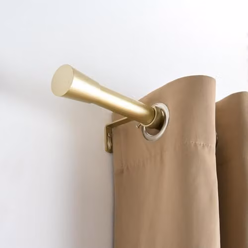 OHS Extendable Metal Curtain Pole with Trumpet Finials and Brackets, Bronze, 28mm Diameter, Adjustable from 120 to 220cm