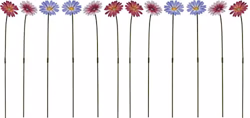 Garden Gear Metal Daisy Stakes, Multicolour Decorative Floral Ornaments, Height: 57 cm (Purple x2)