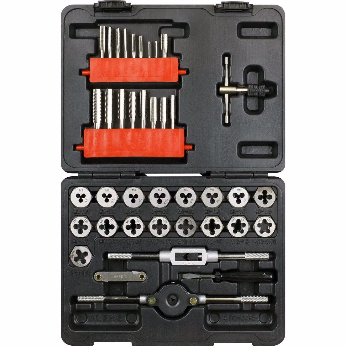 Loops 39pc Metric Tap and Hex Die Set M3 to M12 Carbon Steel Multicolour – 4