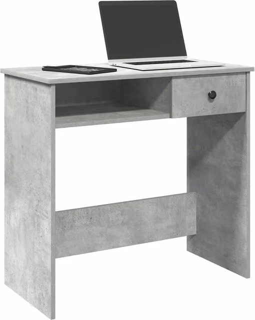 Berkfield Writing Desk in Concrete Grey, W/D/H: 80 x 40 x 75 cm