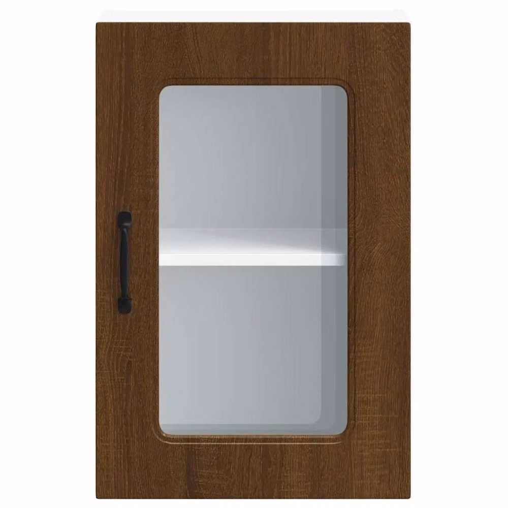 Berkfield Home Kalmar Kitchen Wall Cabinet with Glass Door, Brown Oak, W/D/H: 60.0 x 31.0 x 40.0 cm – 4