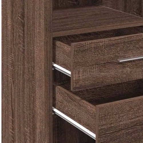 vidaXL Highboard in Brown Oak, Minimalist MDF Furniture, W/D/H: 40 x 42.5 x 124 cm – 4