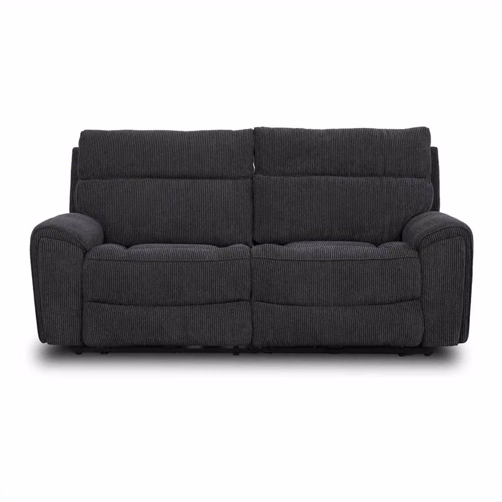 Furnishings For Less UK Lois Black Fabric 3 Piece Electric Reclining Sofa Suite with USB Charging – 2