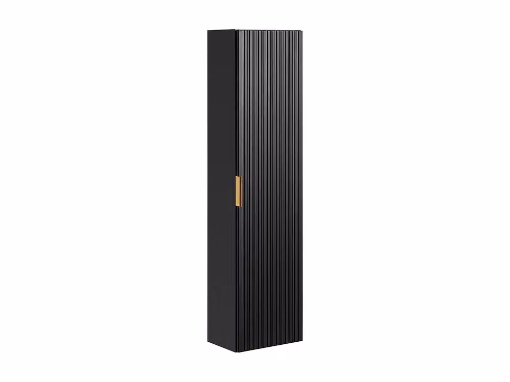 Vente-unique Modern Ribbed Wall-Mounted Bathroom Vanity Unit with Inset Ceramic Basin and Column in Matt Black, W/D/H: 60 x 46 x 57 cm – 4