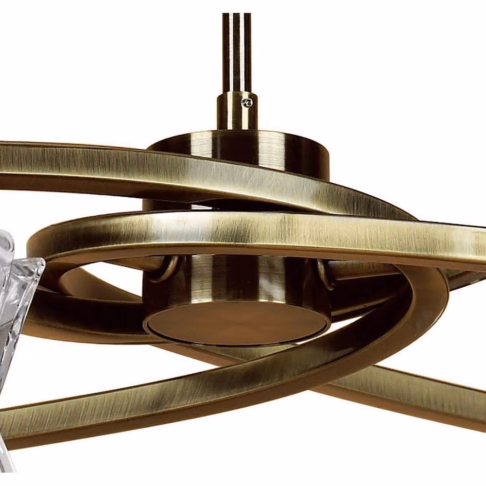 Netlighting Alaska 6 Light Convertible Pendant or Semi Flush Ceiling Light in Antique Brass and Copper – 3