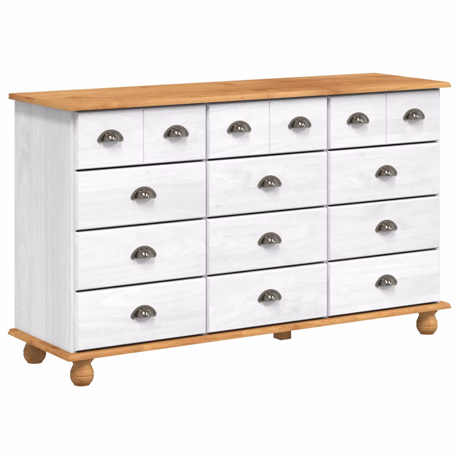 Berkfield Home ASKIM Chest of Drawers in White Solid Wood Pine, W/D/H: 79 x 40 x 133.5 cm – 2