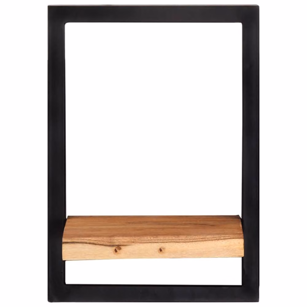 Berkfield Home Set of 2 Industrial Wall Mounted Shelves in Brown Acacia Wood and Steel, W/D/H: 25 x 25 x 35 cm – 3
