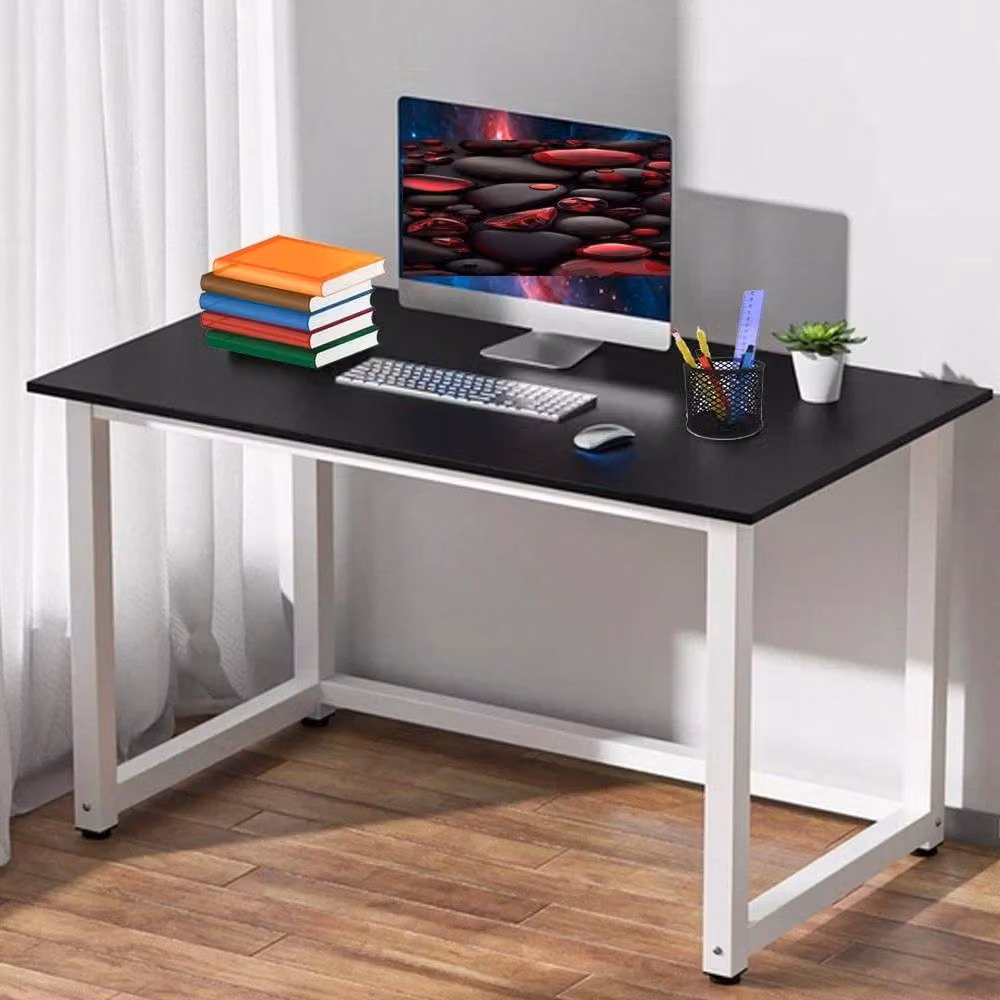 PAWNORA Modern Black Writing Desk with Metal Legs, W: 120 cm, H: 75 cm – 2