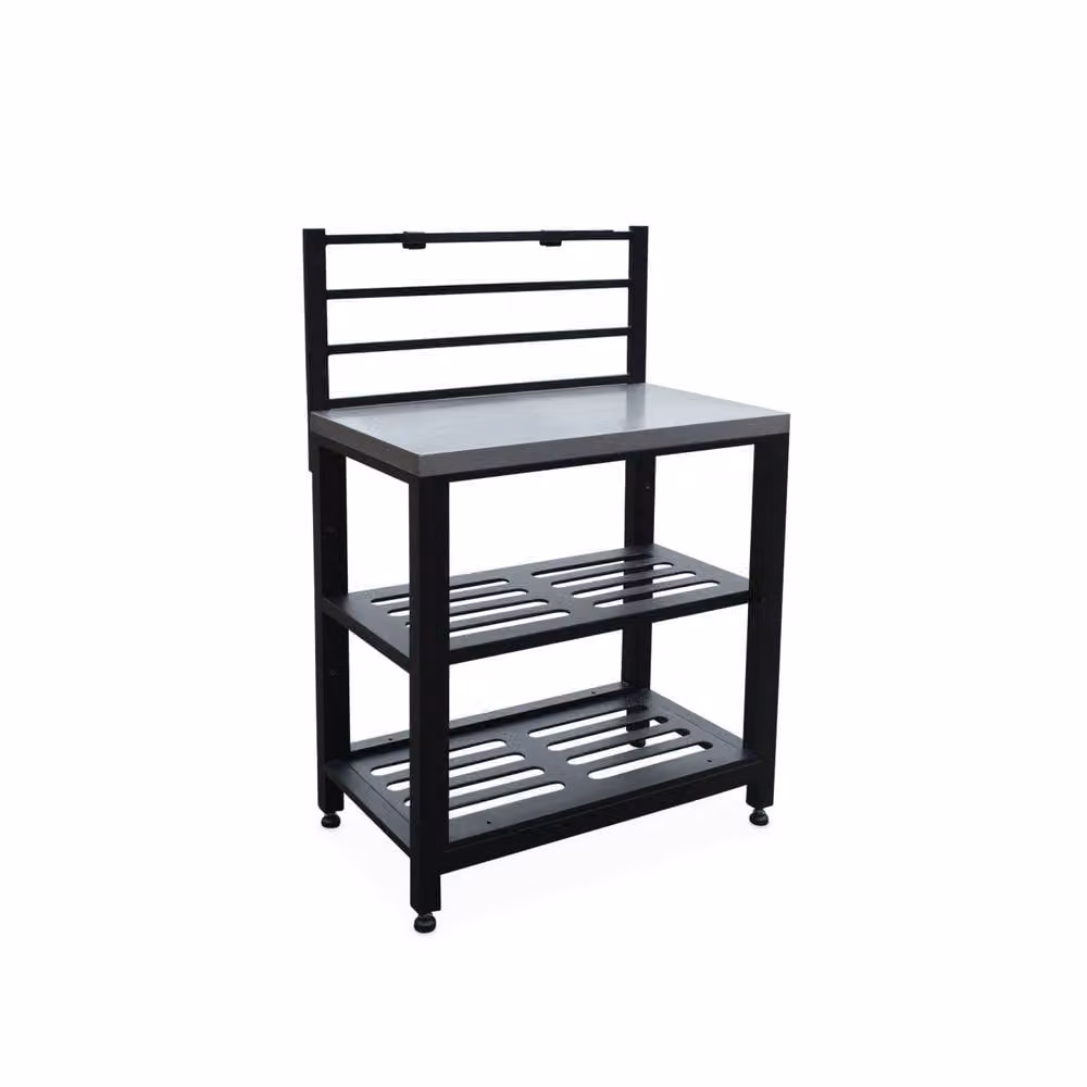 Sweek 2-Shelf Stainless Steel Outdoor Kitchen in Black, W/D/H: 123 x 48 x 80 cm – 2