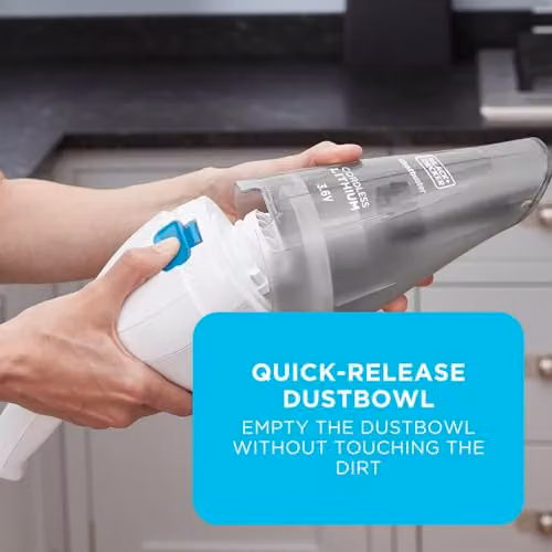 Black & Decker Rechargeable Handheld Vacuum Cleaner in Black, Grey and White – 4