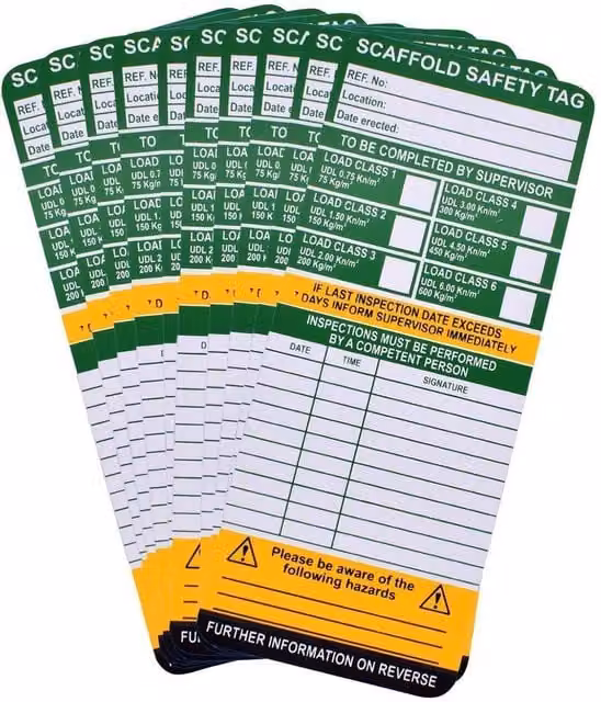 Scan Scaffold Tag Inserts, Pack of 10, Multicolour – 1