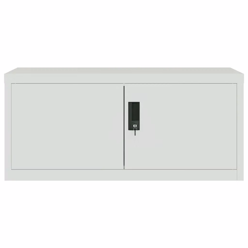 Berkfield Home Metal File Cabinet in Matt Grey, W/D/H: 90 x 40 x 220 cm