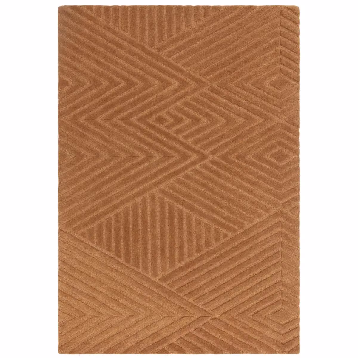 The Rug Shop UK Brown Handmade Wool Modern Geometric Easy To Clean Area Rug W: 160 cm, D: 230 cm – 2