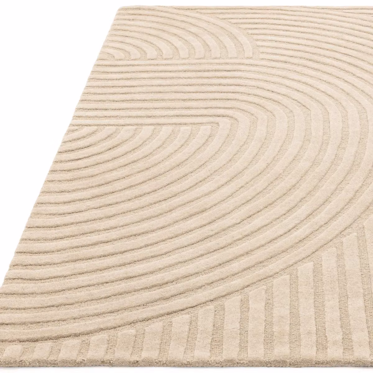 The Rug Shop UK Beige Handmade Modern Geometric Wool Rug W: 200 cm, D: 290 cm – 3