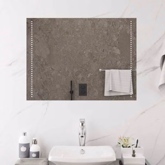 Berkfield Home LED Bathroom Mirror in Clear, W: 80 cm, H: 60 cm – 1
