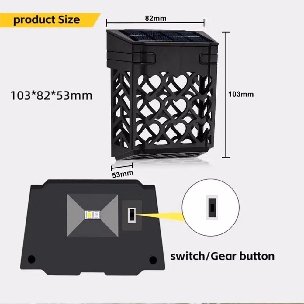 SPETLEK Pack of 2 Super Bright Solar Powered Black Wall Lights with Dusk Sensor for Garden and Terrace – 3